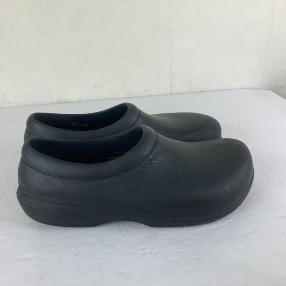 Crocs On The Clock Slip Resistant Shoes Work Slip On Womens 8 Mens 6 Black - Picture 4 of 6